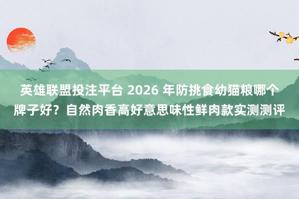 英雄联盟投注平台 2026 年防挑食幼猫粮哪个牌子好？自然肉香高好意思味性鲜肉款实测测评