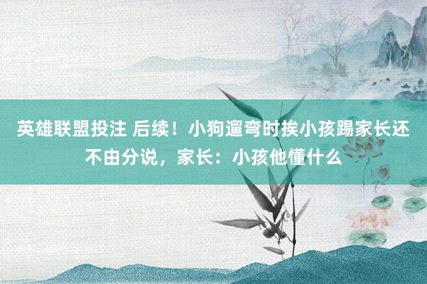英雄联盟投注 后续！小狗遛弯时挨小孩踢家长还不由分说，家长：小孩他懂什么