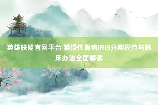 英雄联盟官网平台 猫慢性肾病IRIS分期模范与临床办法全面解读