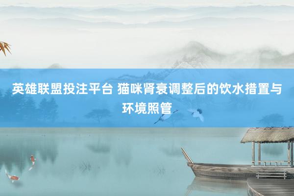 英雄联盟投注平台 猫咪肾衰调整后的饮水措置与环境照管