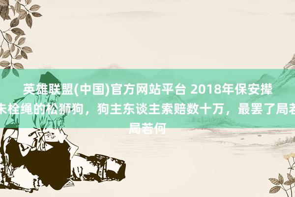 英雄联盟(中国)官方网站平台 2018年保安撵走未栓绳的松狮狗，狗主东谈主索赔数十万，最罢了局若何