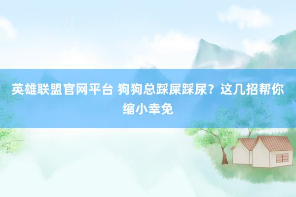 英雄联盟官网平台 狗狗总踩屎踩尿？这几招帮你缩小幸免